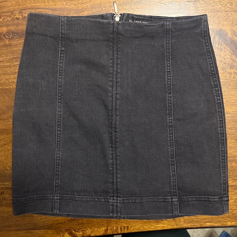 Boutique Black Denim Mini Skirt